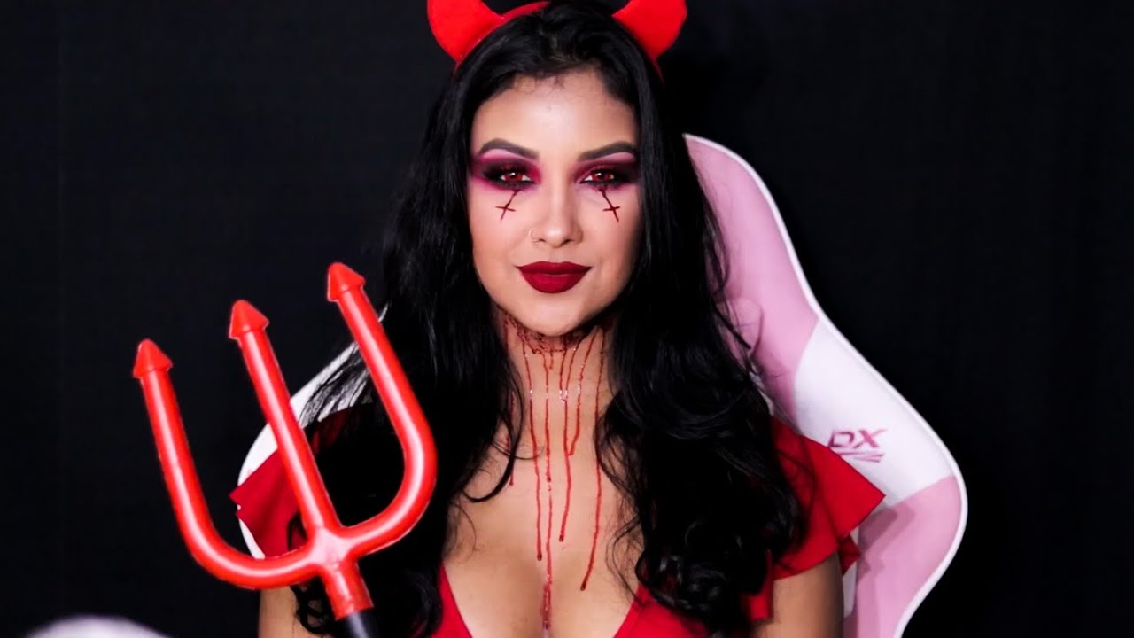 MAQUIAGEM FACIL DE DIABINHA PRO HALLOWEEN