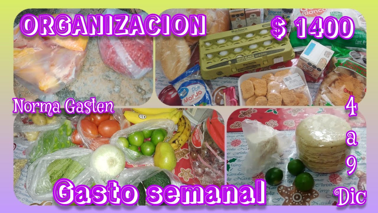 ✅ ORGANIZACION DE GASTO SEMANAL 04 a 09 diciembre 😉 vídeo 5 #menusemanal