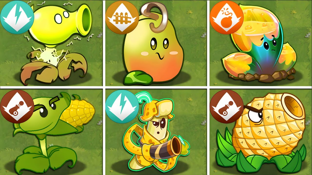 PvZ 2 Final Boss - All YELLOW Plants Power-Up vs PvZ 2 All Final Bosses Fight!