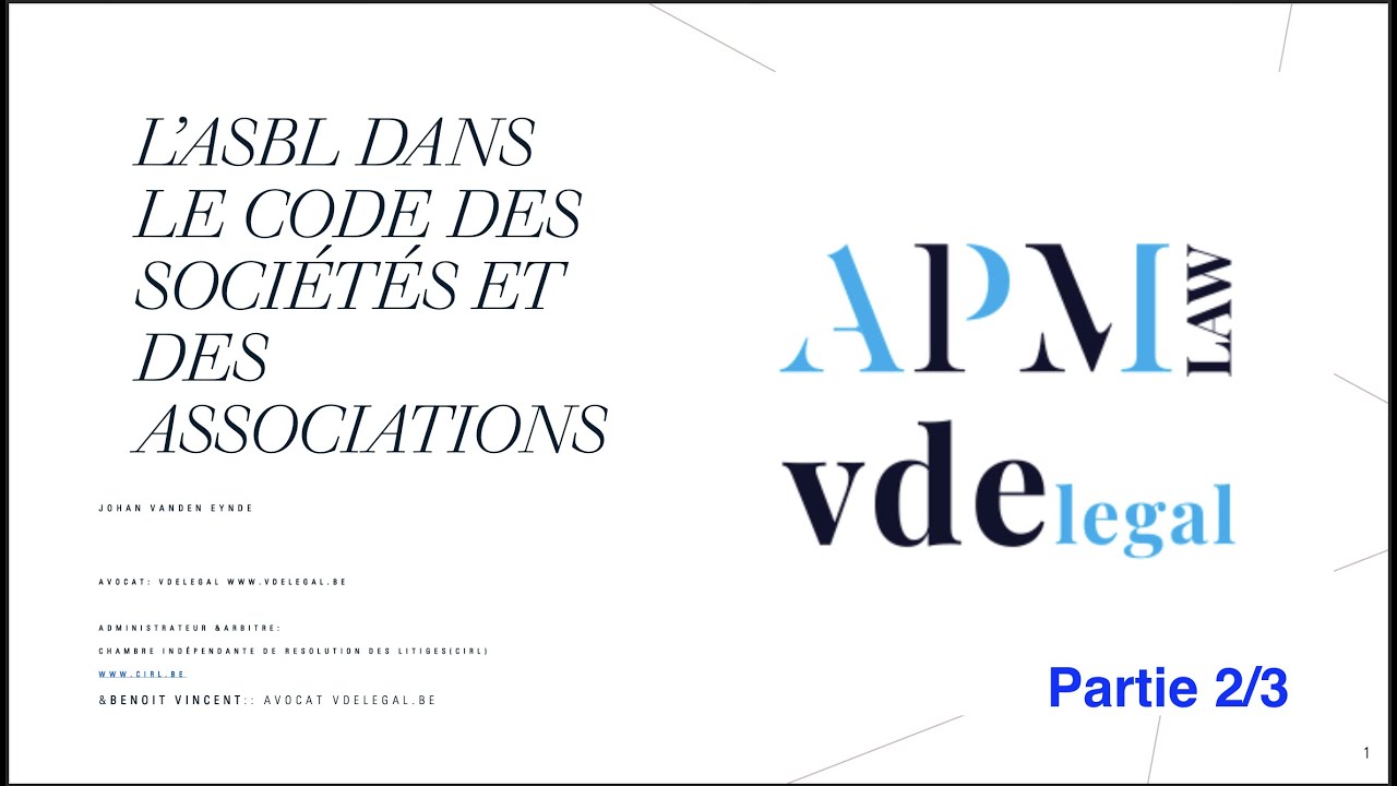 Cours ASBL  - Johan Vanden Eynde partie 2