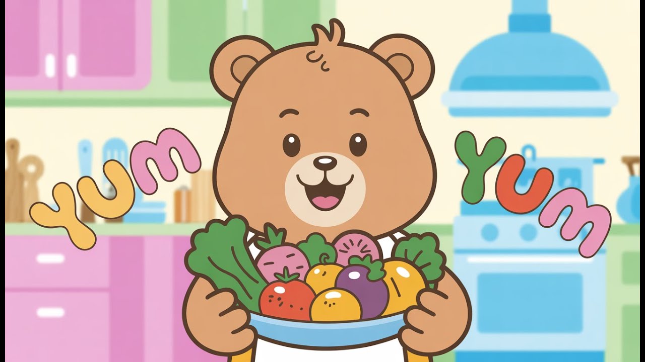 [골고루송] 아기 곰 곰곰이와 함께하는 냠냠 식사 시간 | 3-5세 편식 예방 동요