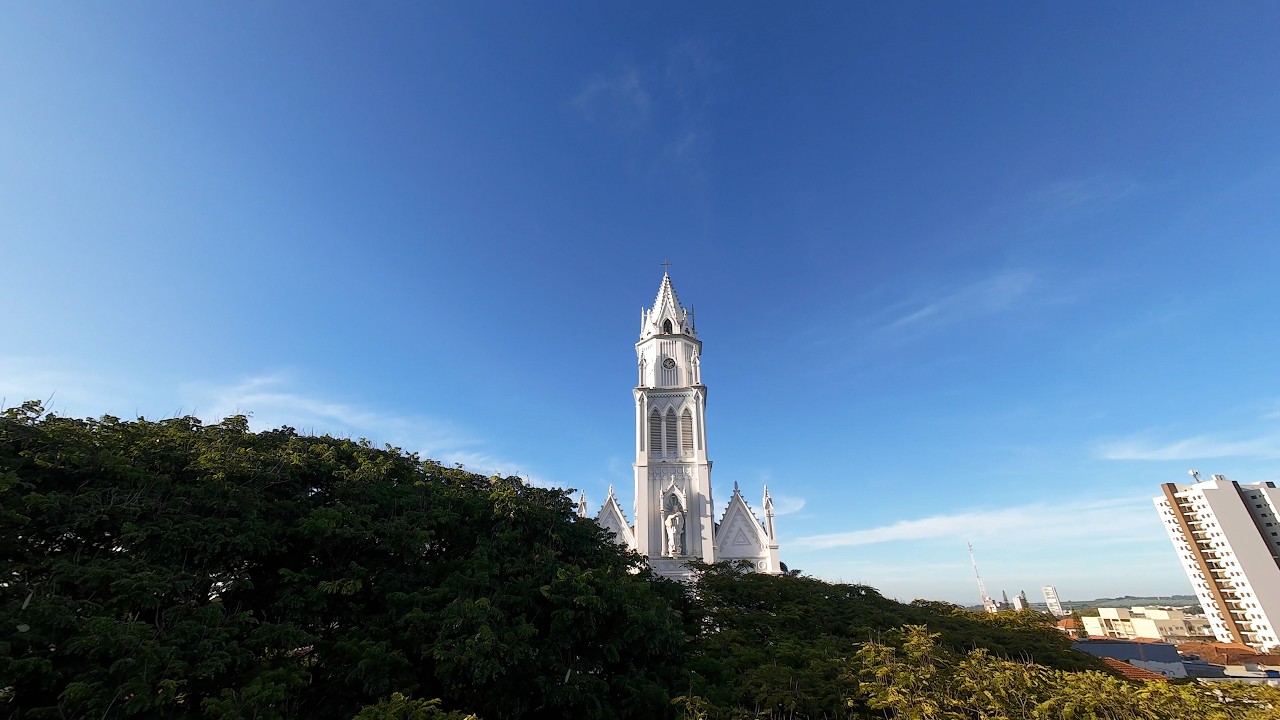 Praça central e Igreja Matriz Franca SP