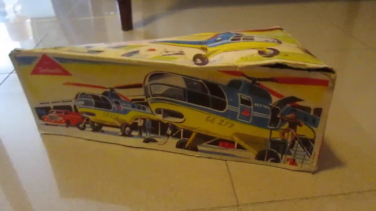1950's TECHNOFIX Tin Toy, Wind-up HELICOPTER GE 273 - Made in US Zone, Germany