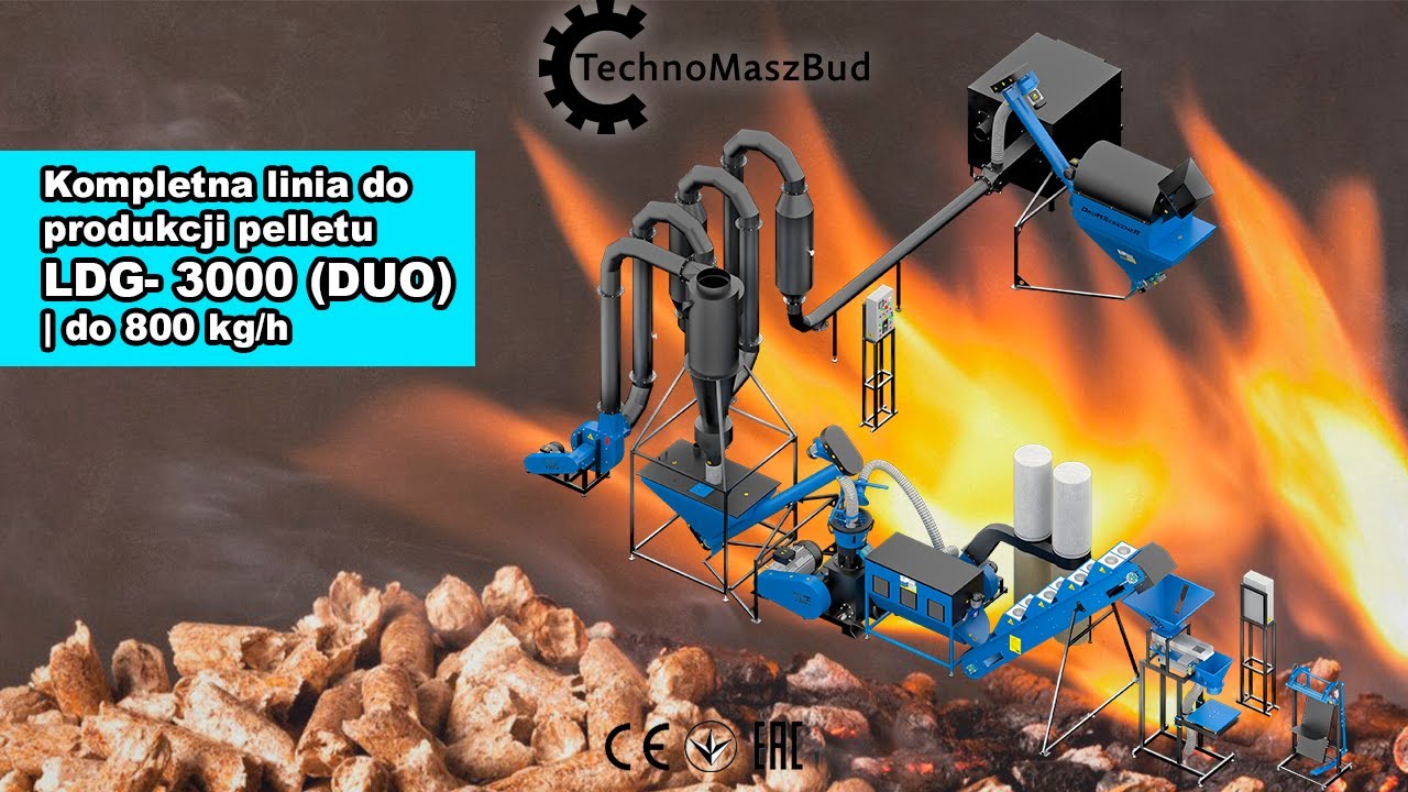Kompletna linia do produkcji pelletu LDG- 3000 (DUO) | do 800 kg/h