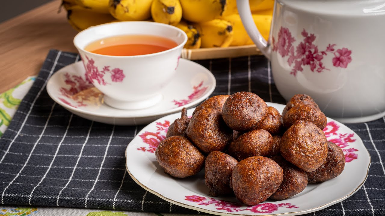 Cekodok Pisang rangup, lembut & bulat tanpa penaik