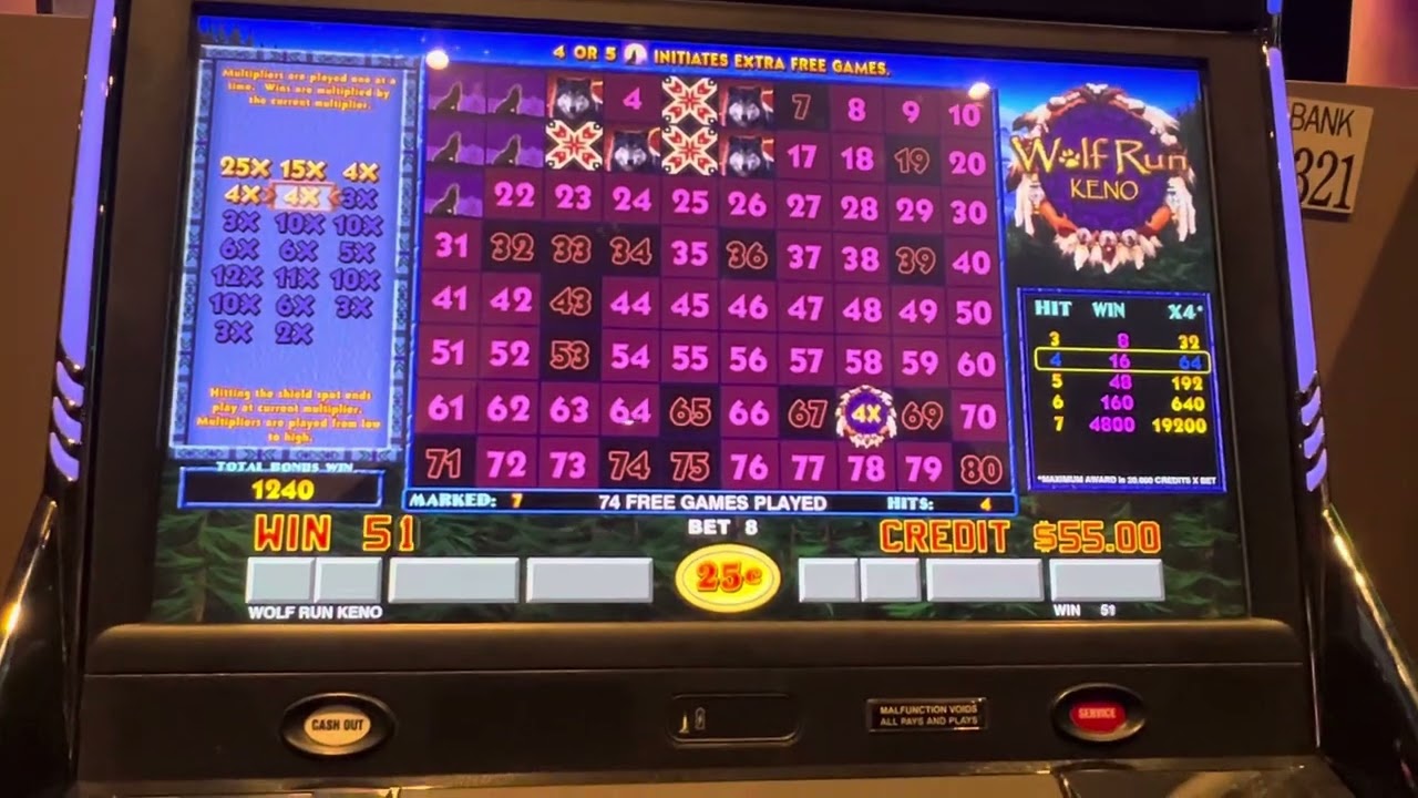 Max Bet Wolf Run Keno Bonus!!!!
