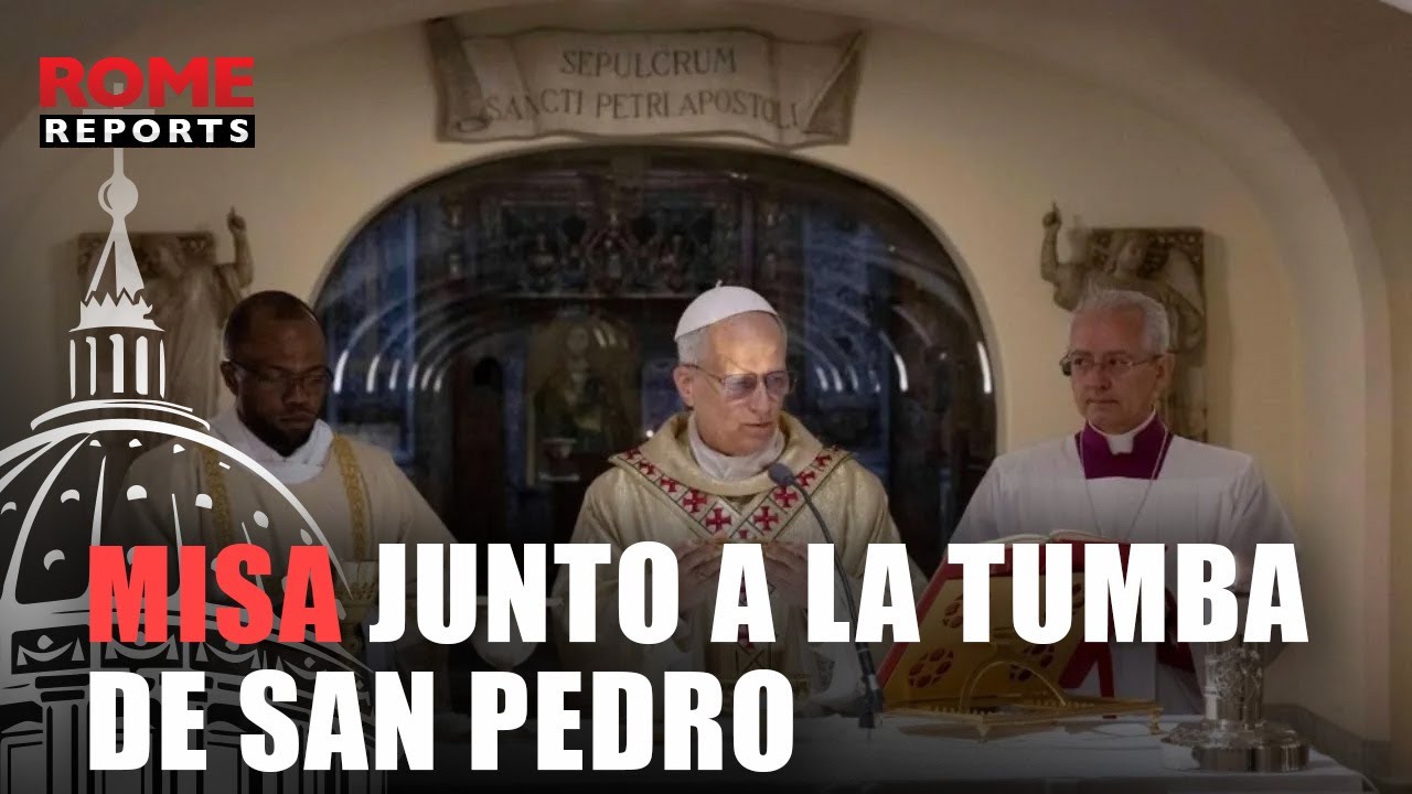SOLO VÍDEO: León XIV oficia misa junto a la tumba de San Pedro en las Grutas Vaticanas