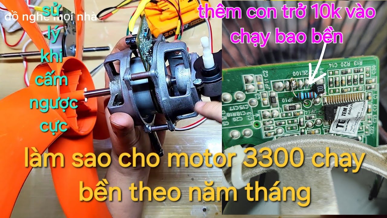 Chia sẻ cách để cho motor quạt 3300 chạy bền theo năm tháng và cách khắc phục khi cấm ngược cực