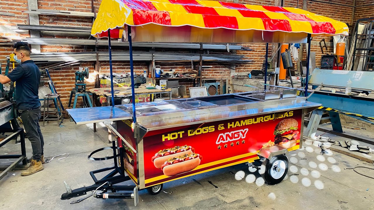 Carrito para hot dogs y hamburguesas