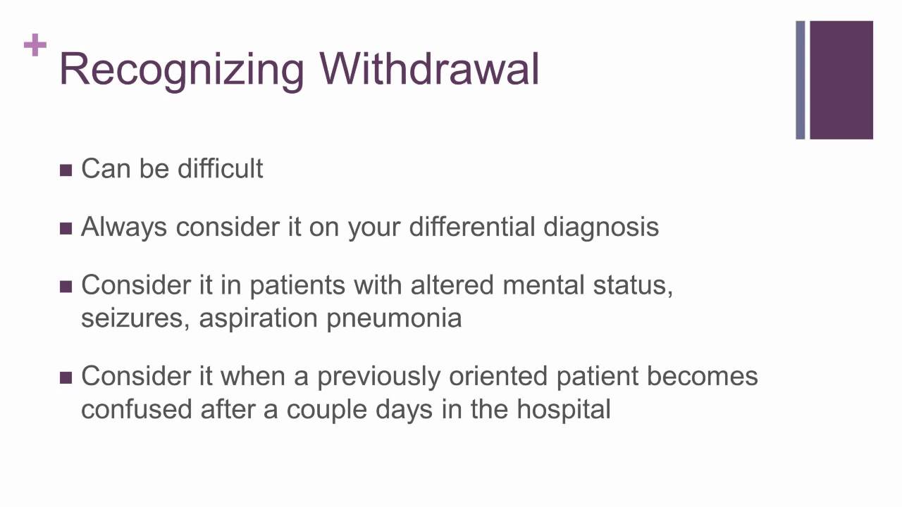 Alcohol Withdrawal in the Intensive Care Unit