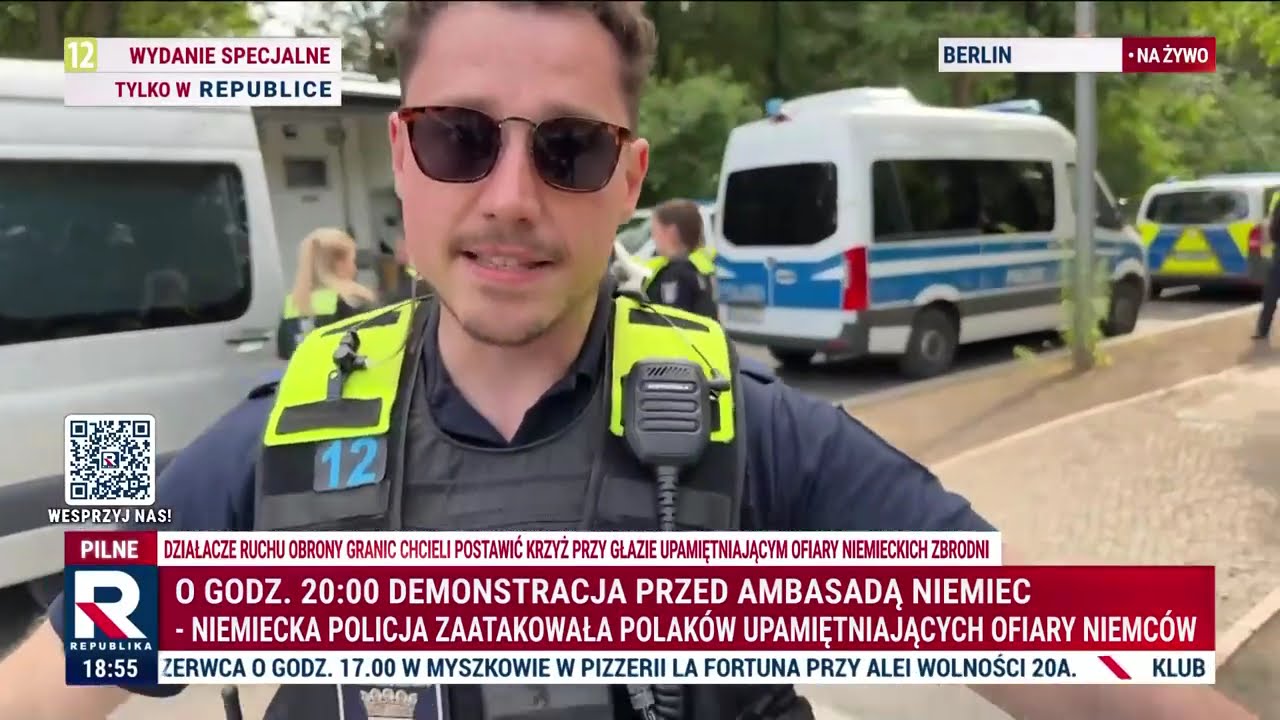 SKANDAL W BERLINIE! Niemiecka policja BRUTALNIE spacyfikowała Polak&oacute;w z krzyżem! | Wydanie Specjalne