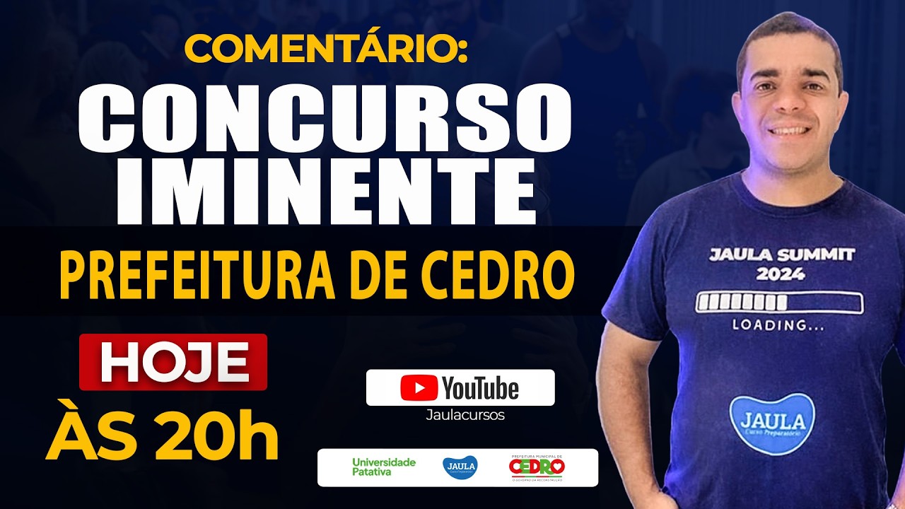 COMENTÁRIO - CONCURSO IMINENTE - PREFEITURA DE CEDRO