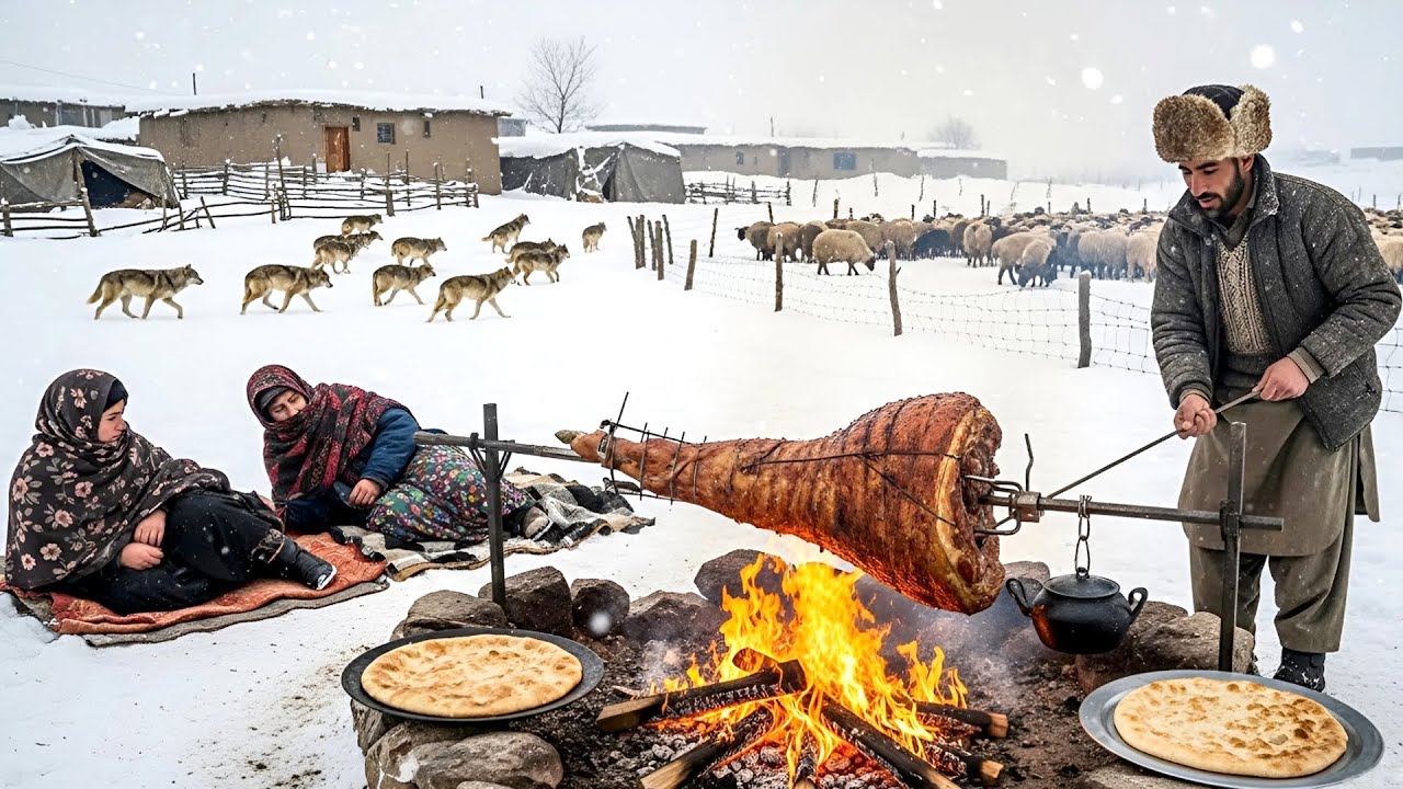 Harsh Winter in Afghanistan | Baking Traditional Bread and Protecting Farms from Starving Wolf Packs
