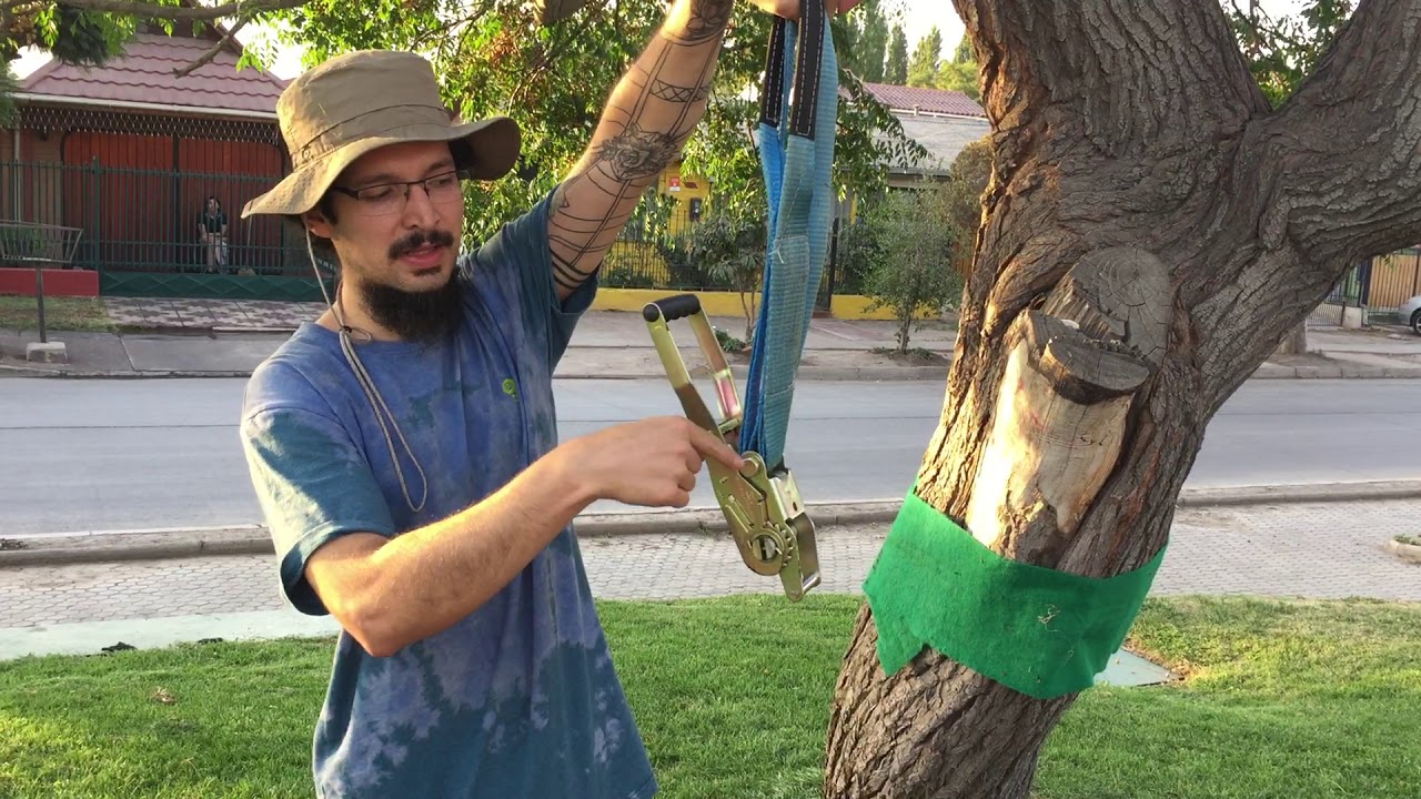 Sistema para destensar cinta de slackline