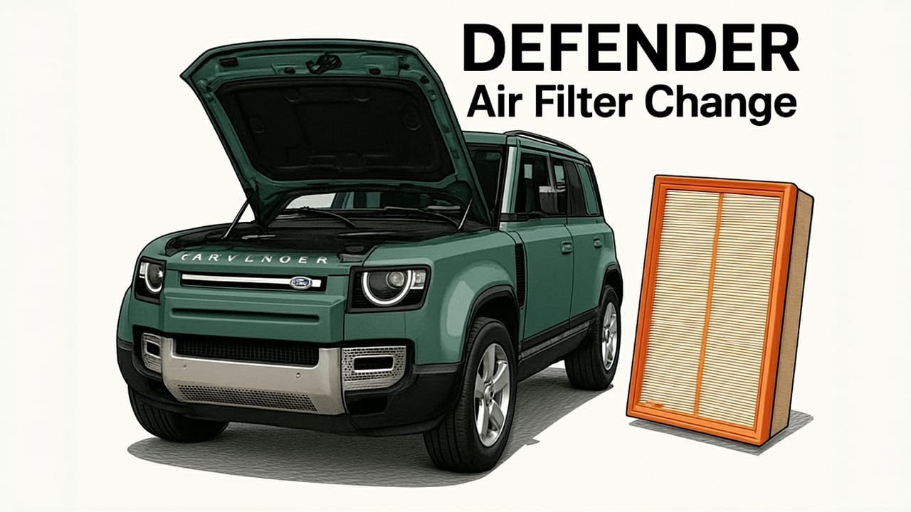 Обслуживание Land Rover Defender L663 — воздушный фильтр двигателя LR129322 — модели 2L, 3L и V8