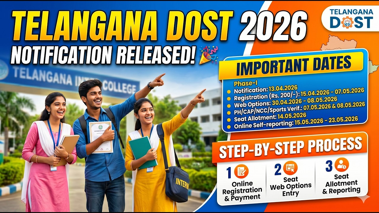 Apply Now! TS DOST 2026 Important Dates & How to Register | Phase 1 Complete Guide