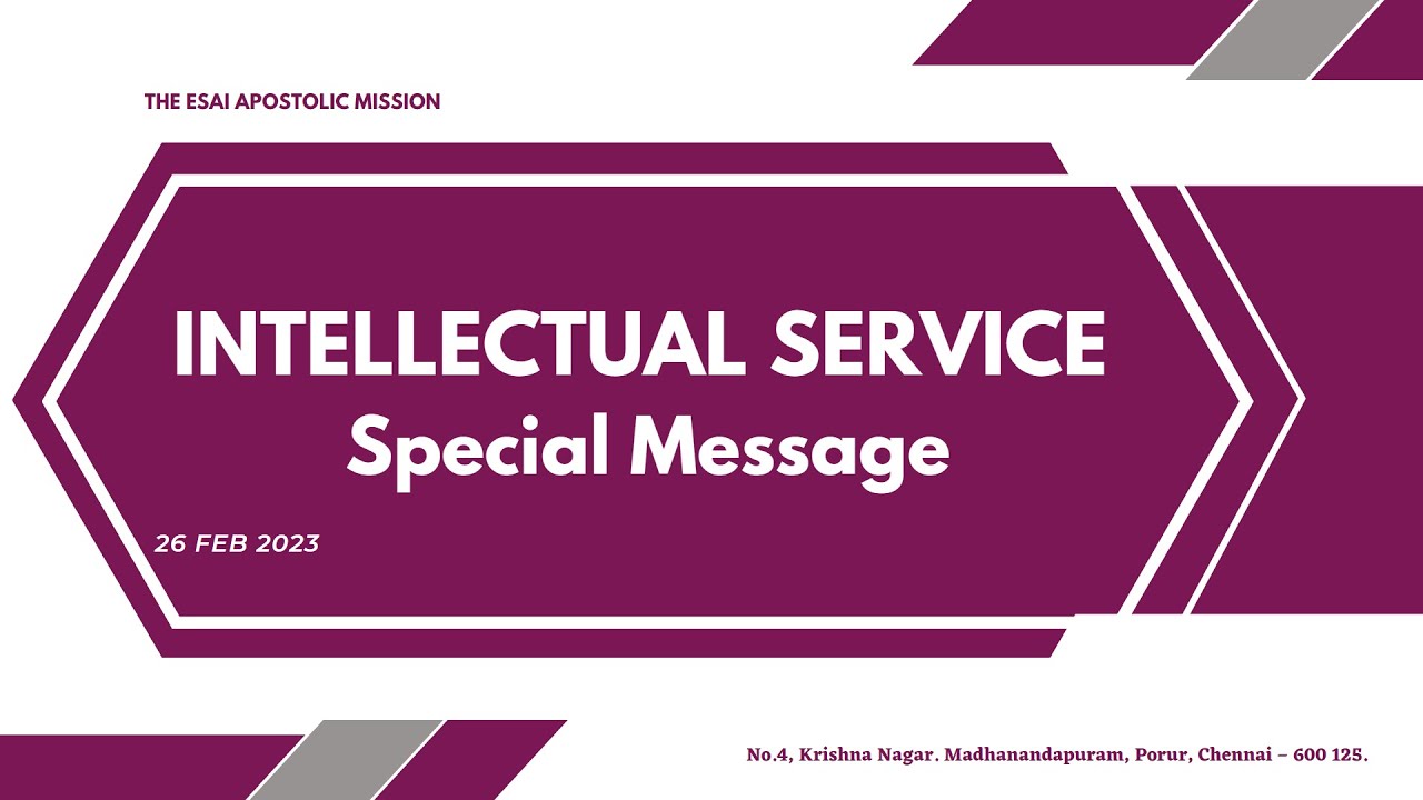 Live I Intellectual Service Special Message I 26 February 2023