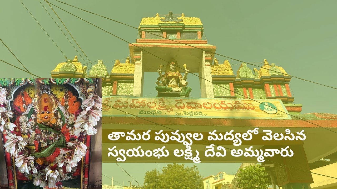శ్రీ మహాలక్ష్మి దేవాలయం - మంథని  | Sri Maha Lakshmi Temple - Manthani | తామరపూల మధ్యలో మహాలక్ష్మి