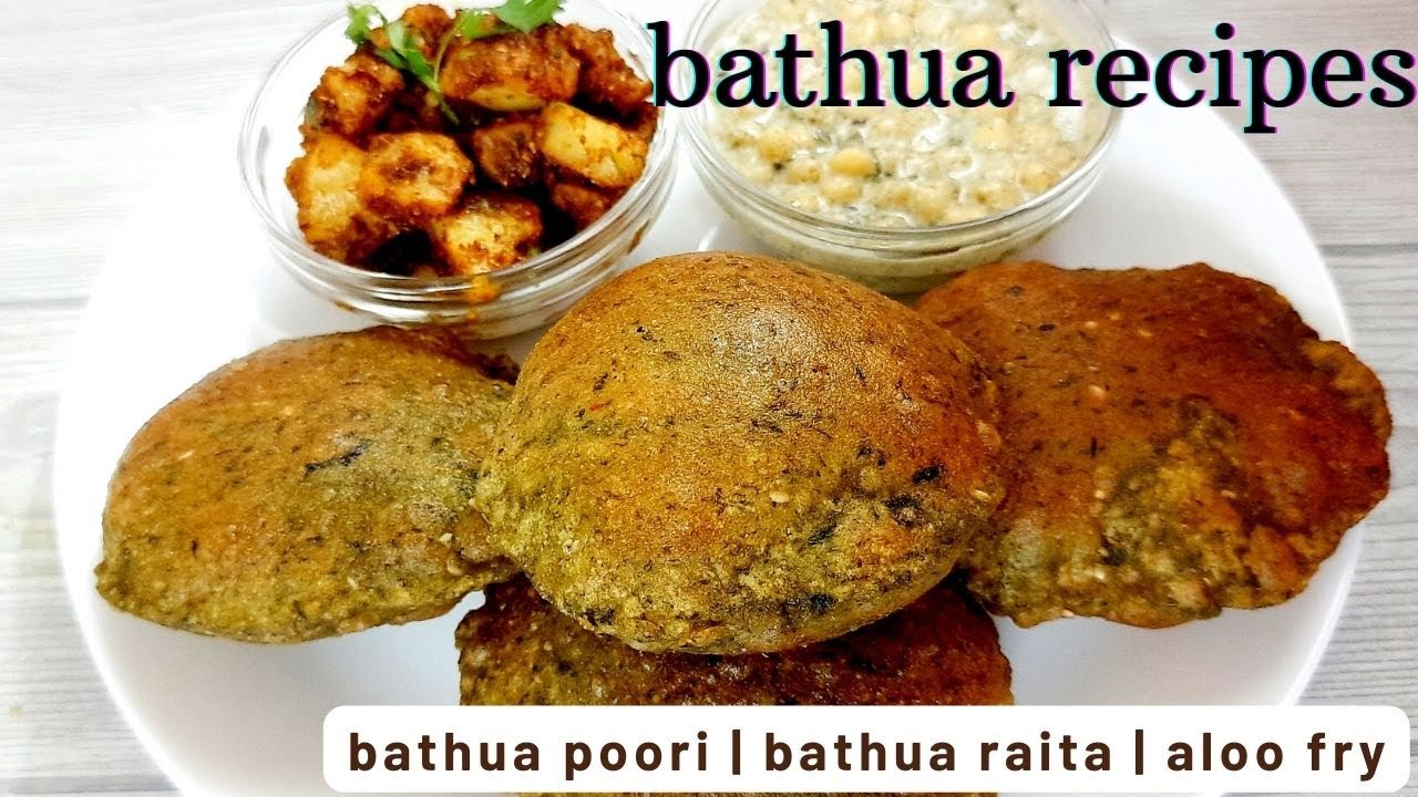 bathua recipe | बथुआ की पूड़ी | bathua ka raita | aloo fry | winter special bathua poori | bathua