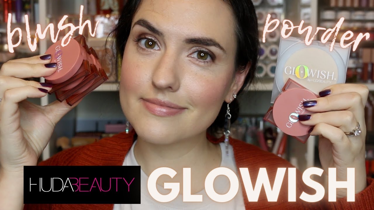 NEW Huda GloWish Luminous Pressed Powder + Cheeky Vegan Blush | Swatches, Wear Test + Review