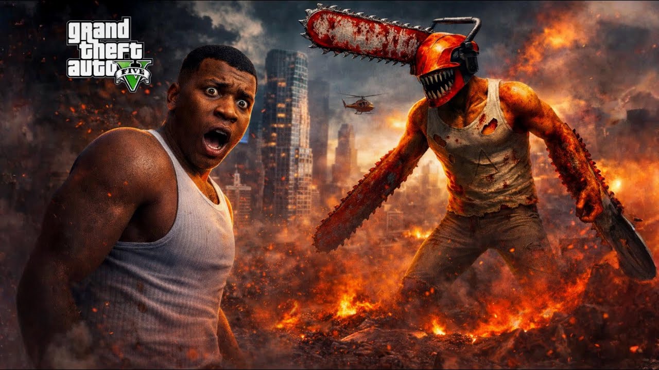 Franklin Became Chainsaw Man and Attacked Shinchan & Avengers in GTA 5 Telugu