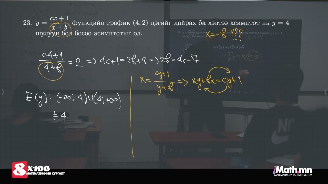 Урвуу функц хичээлийн жишээ