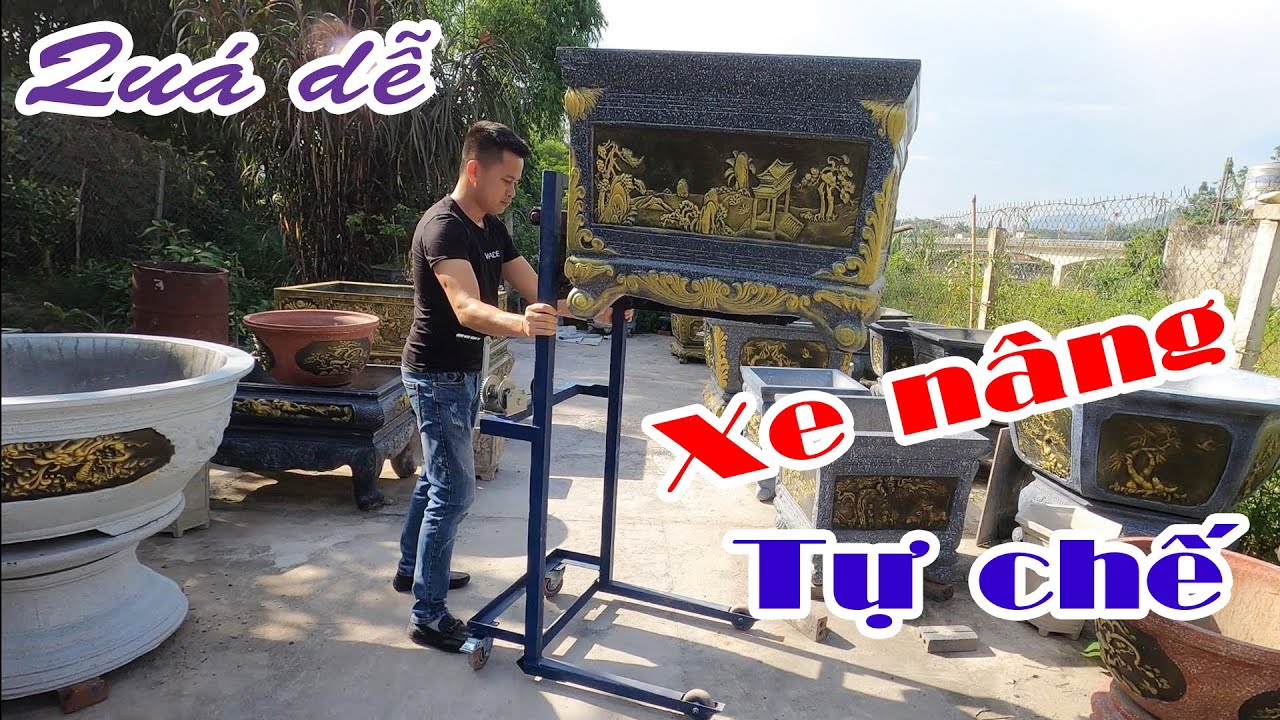 Xe nâng chậu cây cảnh tự chế đơn giản nhất
