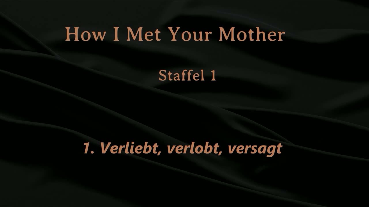 How I Met Your Mother   --Staffel 1--   F 1 - 4  ,tonspur , einschlafen