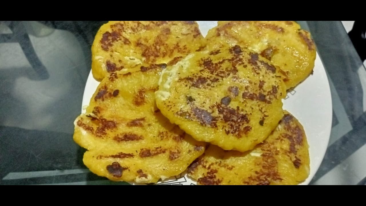 Arepas de plátano maduro,sin harina,sin huevo ,sin  mantequilla,facil de hacer