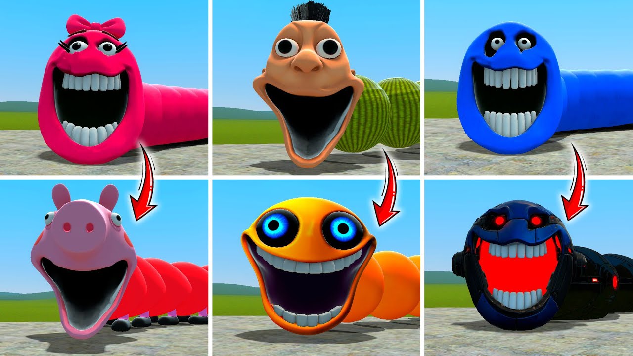 ALL ROBLOX HUNGRY WORM FORMS & EVOLUTIONS IN GARRY’S MOD