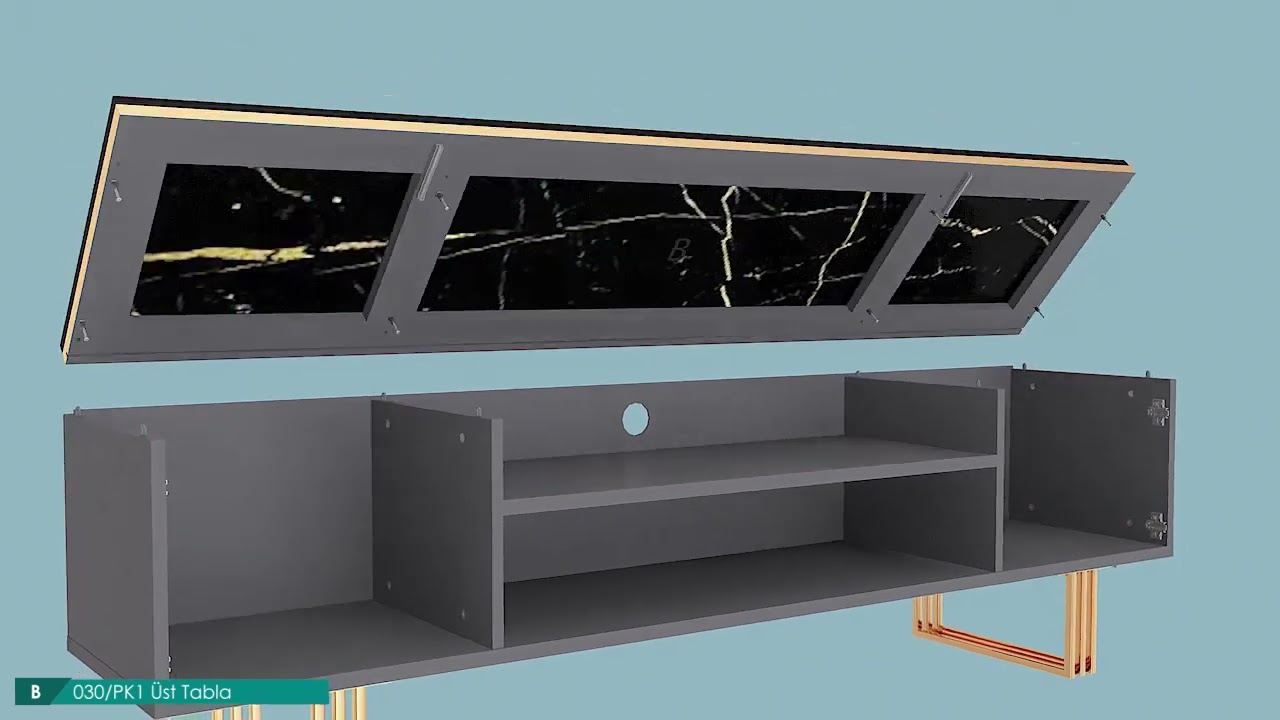 BELLONA USA Carlino Prada Grey TV Stand - The Classy Home