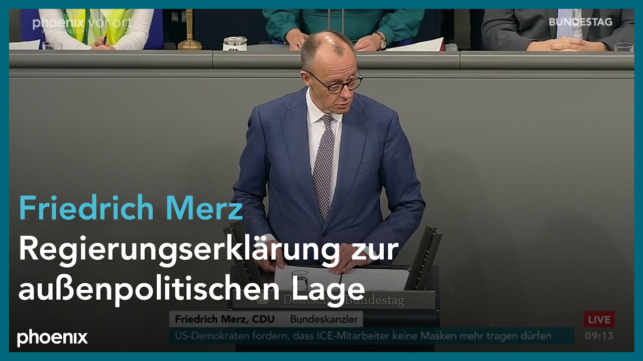 Friedrich Merz: Regierungserklärung zur außenpolitischen Lage am 29.01.26