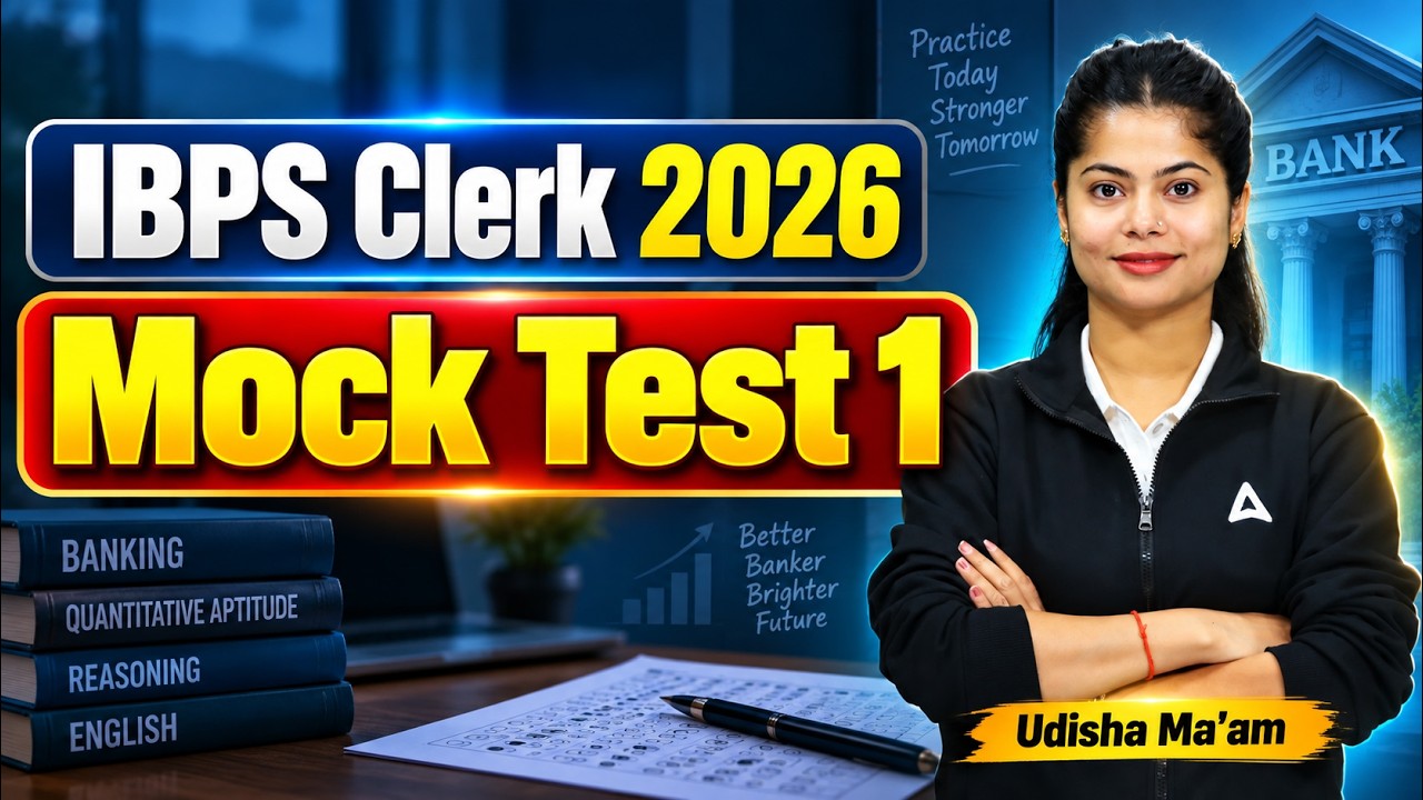 IBPS Clerk 2026 Mock Test 1 | Full Length Practice Test | By Udisha Ma'am