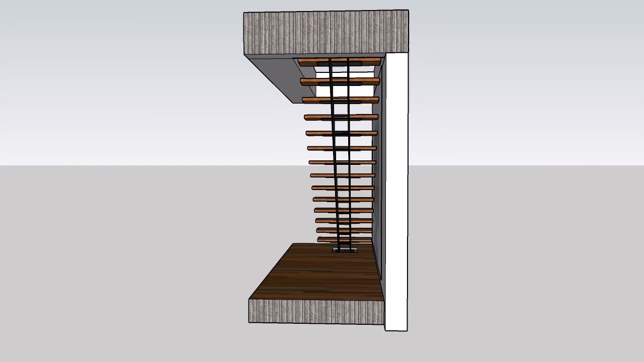 1  Plantilla  escalera recta mono chapa madera