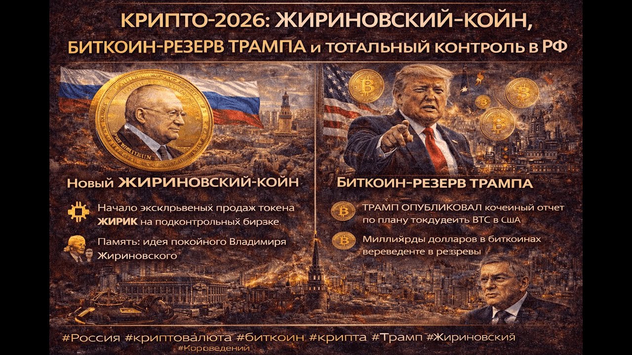 Крипто-2026: Жириновский-койн, Биткоин-резерв Трампа и тотальный контроль в РФ