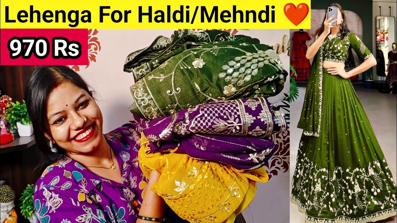 Lehenga Haul 970 Rs ❤️ Lehenga for Haldi/Mehndi/Festival/Flipkart lehenga Haul/Gorgette Lehenga