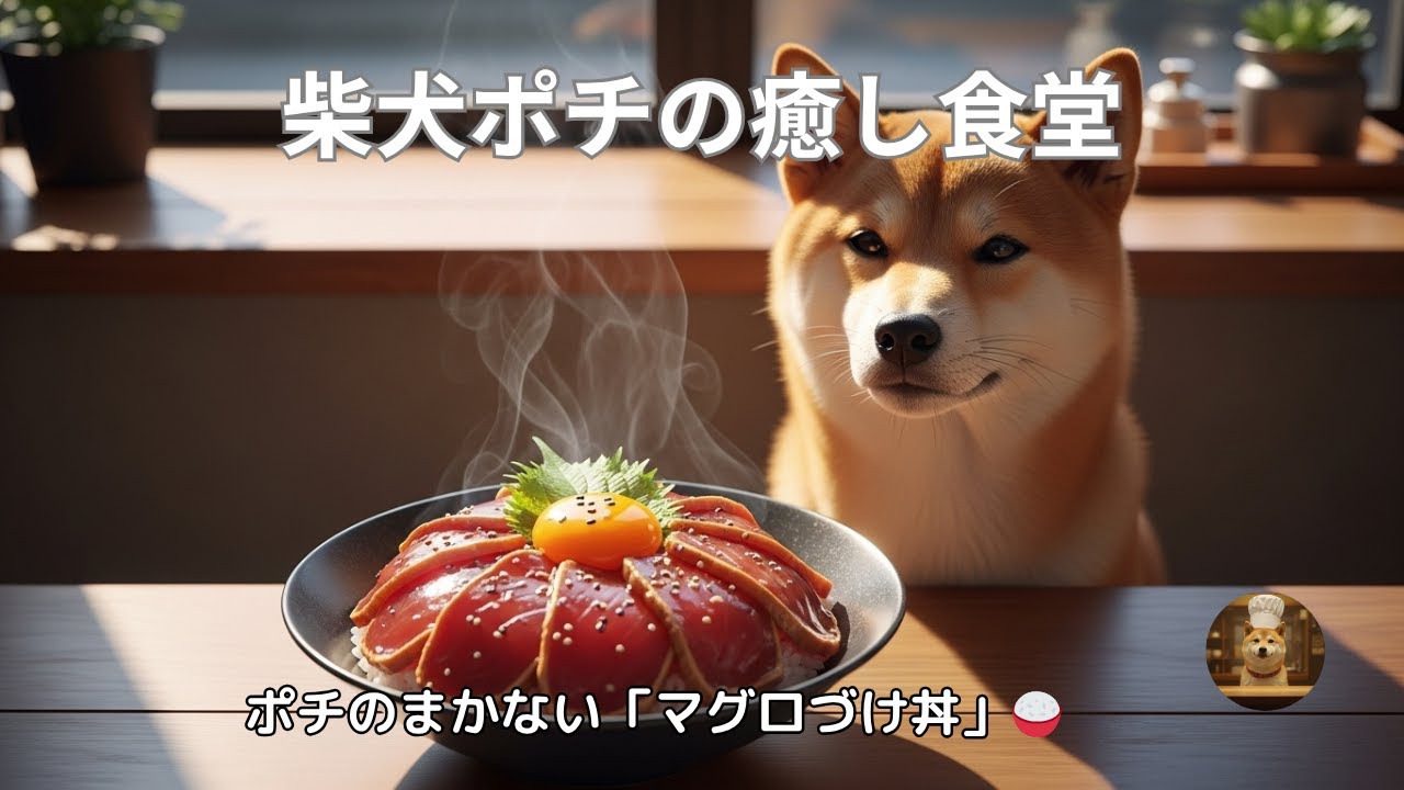 🐶【心に残る味】昼下がりの癒し食堂｜柴犬ポチのマグロ丼☕️