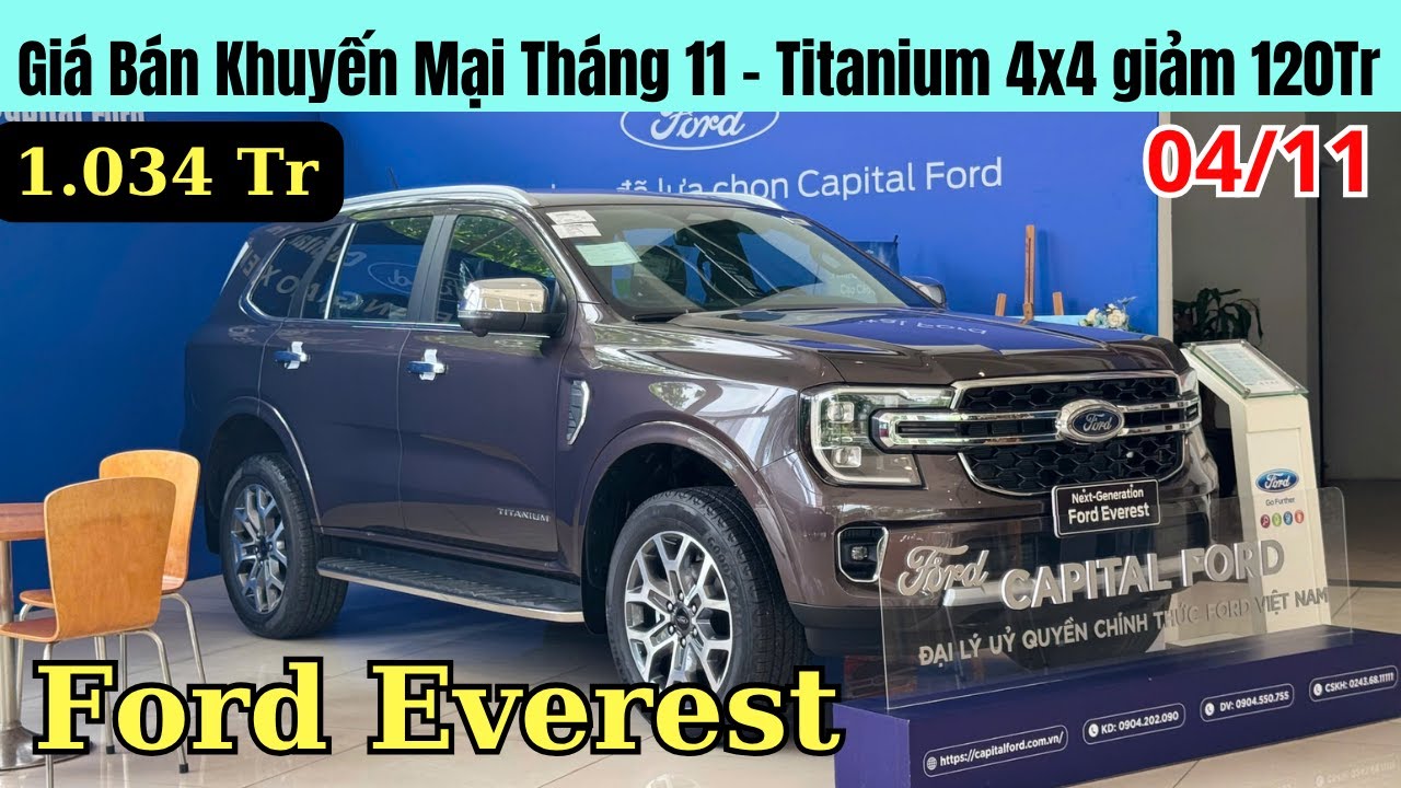 ✅Chi tiết Gi&aacute; B&aacute;n Khuyến Mại Ford Everest 2025 mới nhất Th&aacute;ng 11 | Titanium 2 cầu Ưu đ&atilde;i 120 Triệu