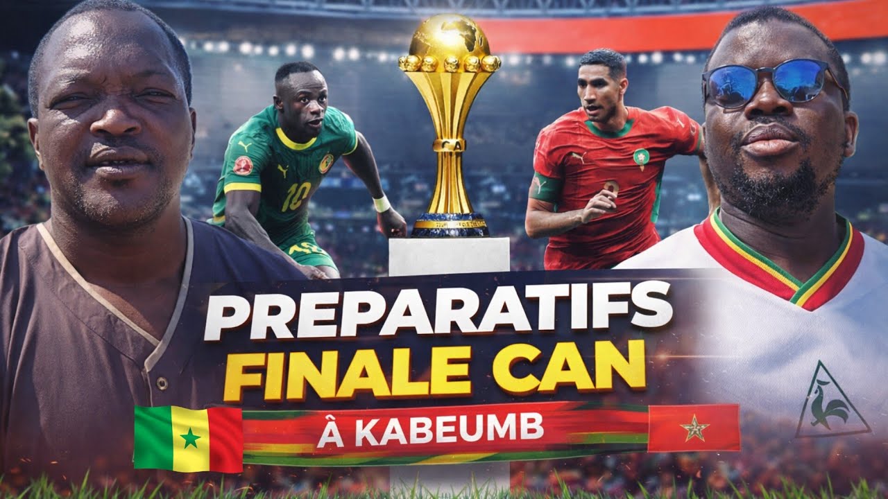 Préparatifs de la finale de la CAN à Kabeumb, à quelques heures du coup d’envoi.