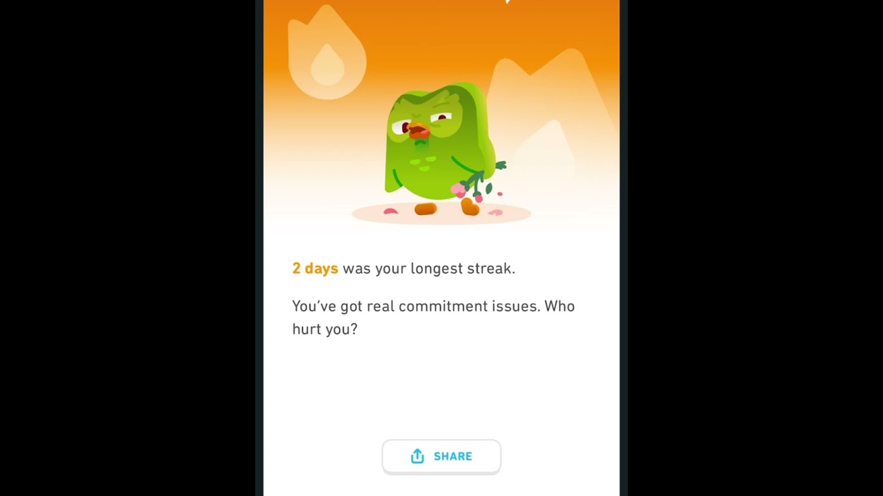 This is what happens when you delete Duolingo and miss your Spanish lesson #duolingo
