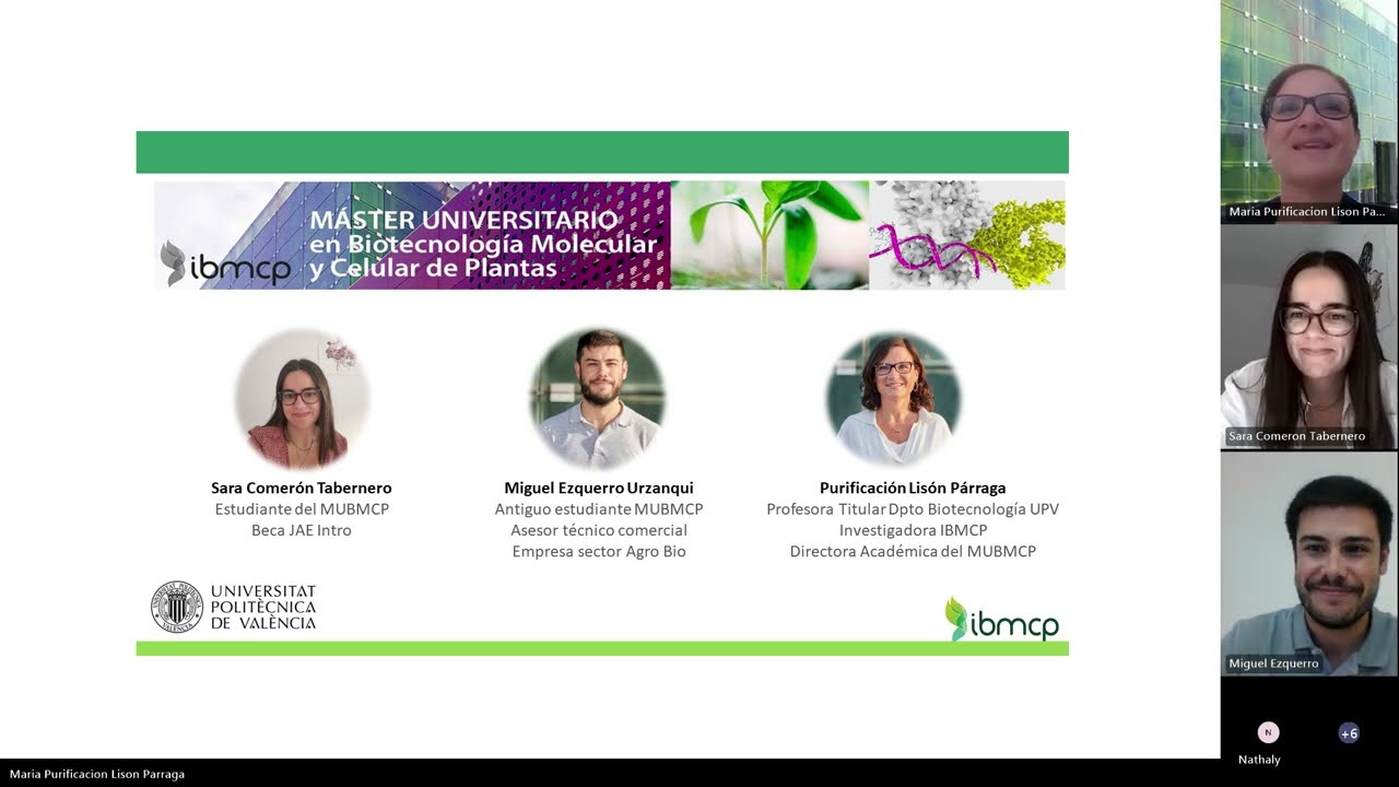 Máster Universitario en Biotecnología Molecular y Celular de Plantas - Webinar 2024 - UPV