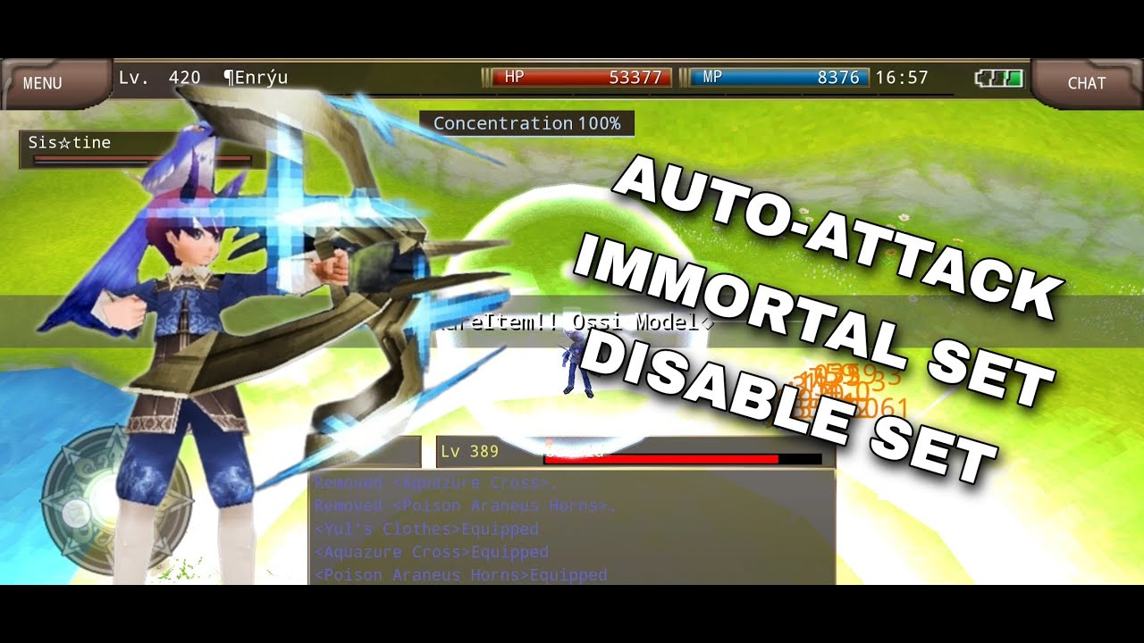 Iruna Online - Sniper Tutorial | Normal Bow | Auto, Immortal, Disable | Stats, Apos, Equips | 2021