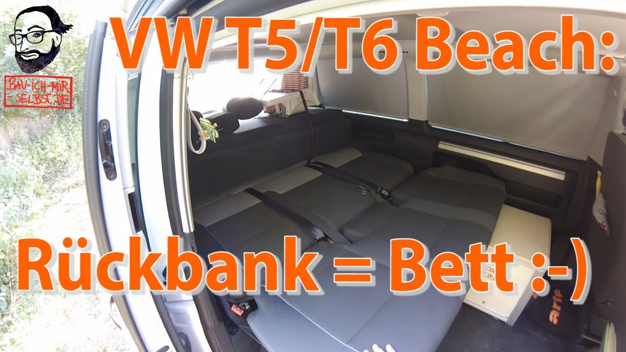 VW T5.2 California Beach Videoanleitung: die Rückbank wird zum Bett