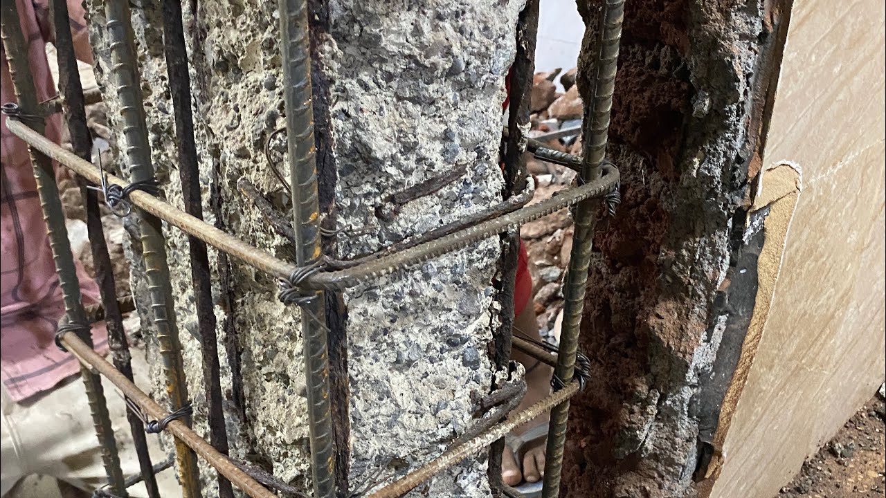 Process of Jacketing Damaged RCC Column | RCC Column Repair | Polymer Modified Mortar |  Gorav Udasi