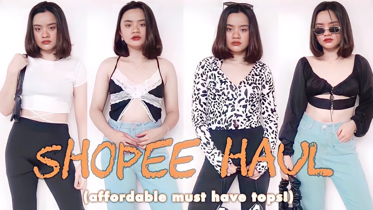 SHOPEE TRY-ON HAUL (TRENDY, CUTE, AFFORDABLE TOPS) 🤍🥀 || BE 7.7 READY!