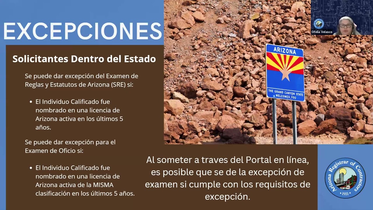 Seminario de Educación para Solicitantes de AZ ROC | Arizona Registrar of Contractors