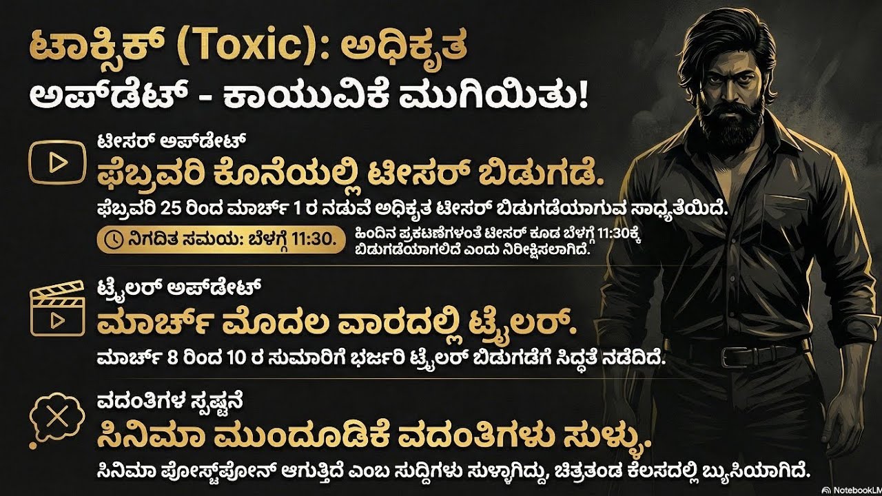 TOXIC Teaser coming soon update. || Youtube stuck when it comes.||ಬೆಂಕಿ TOXIC.
