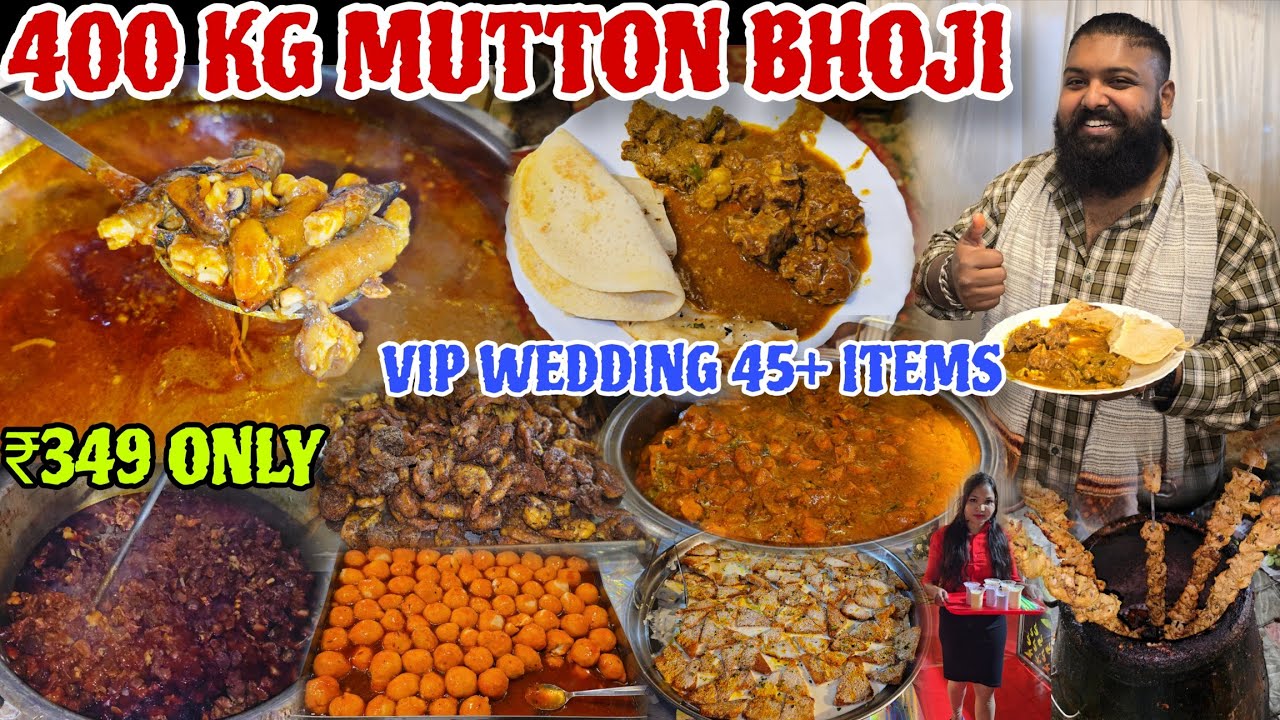 400KG Mutton & 45+ Items // Ultimate Vip Odia Wedding Food Tour // ₹349only // Jena Babu Vlogs 
