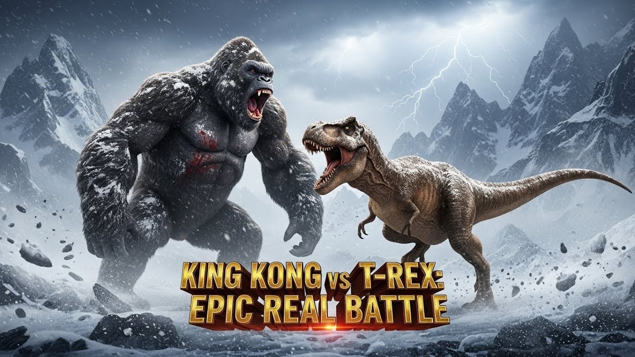 King Kong vs T-Rex &ndash; The Most Brutal Mountain Battle Ever