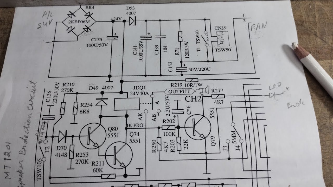 MT 1201 Speaker protection circuit diagram Amplifier Technique yogesh